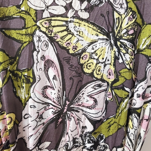 Vintage Miss Sixty Butterfly Print Wrap Dress - Size M - Picture 13 of 13